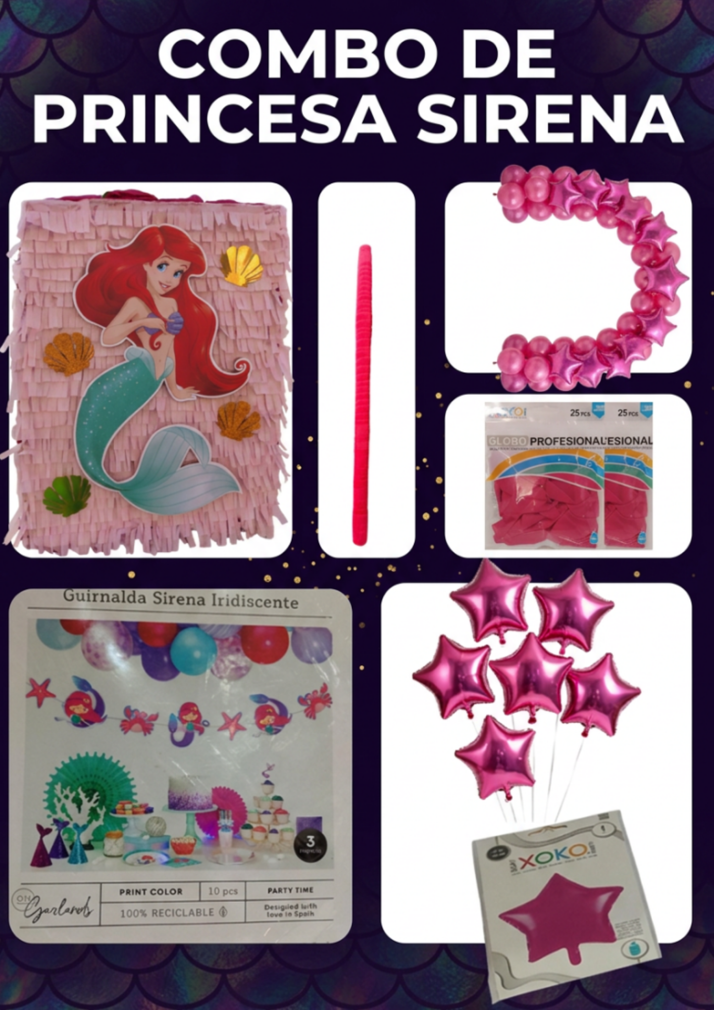 Combo de Fiesta Princesa Sirena