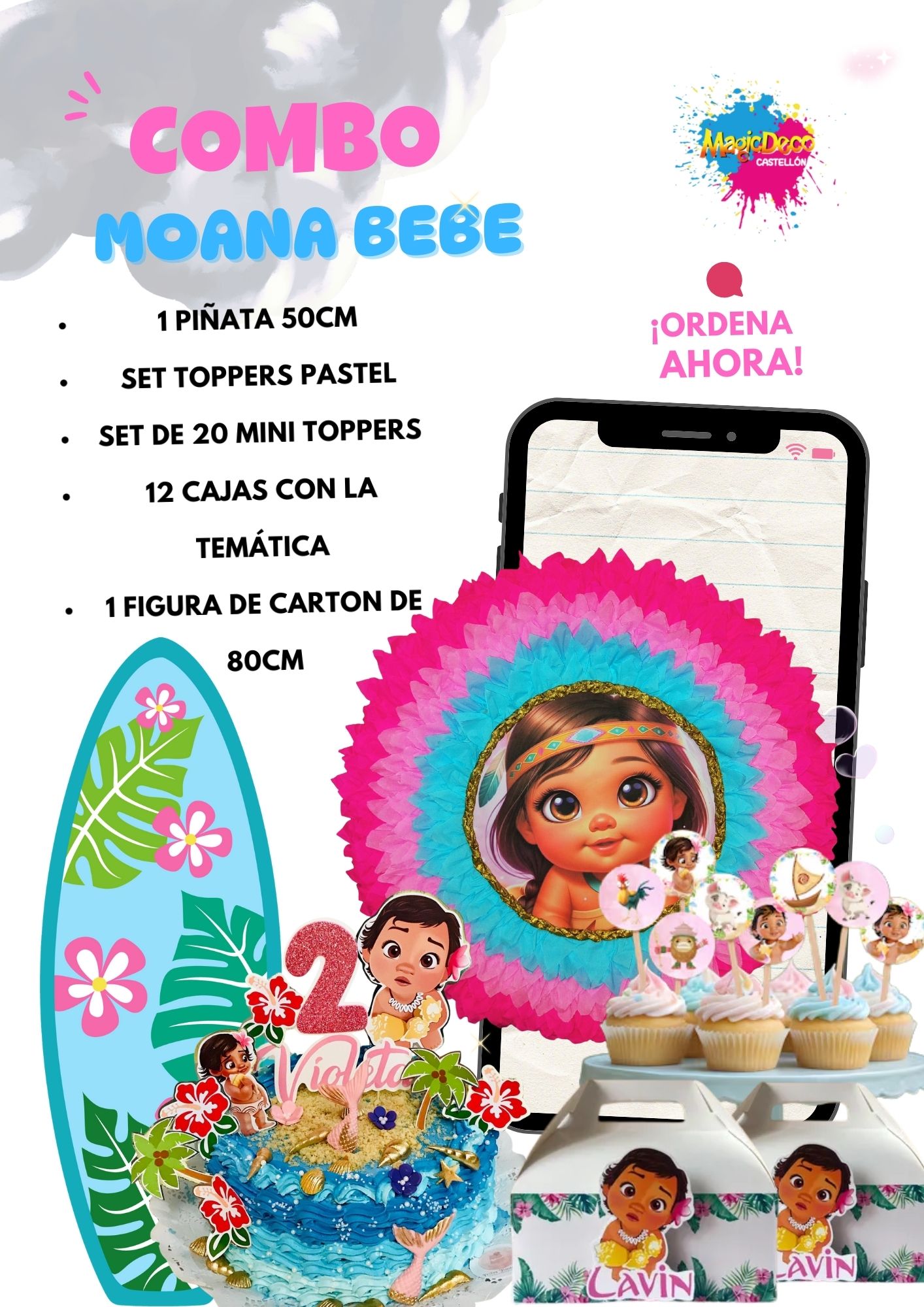 Combo Fiestero Moana Bebé