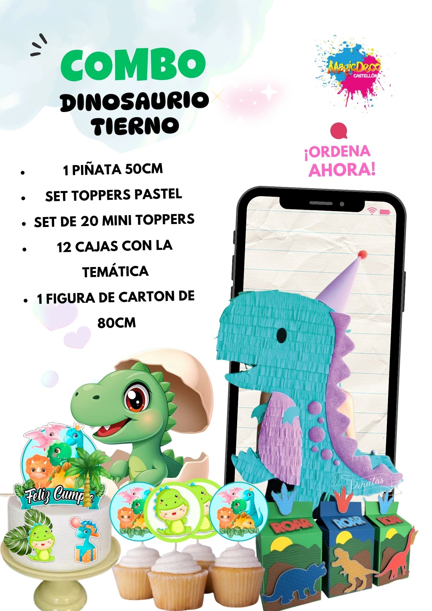 Combo Fiestero Dinosaurio Tierno