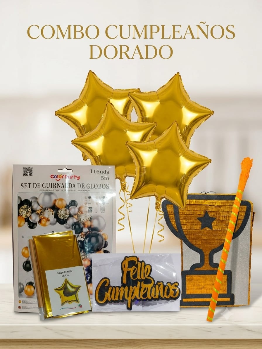 Combo Cumpleaños Dorado