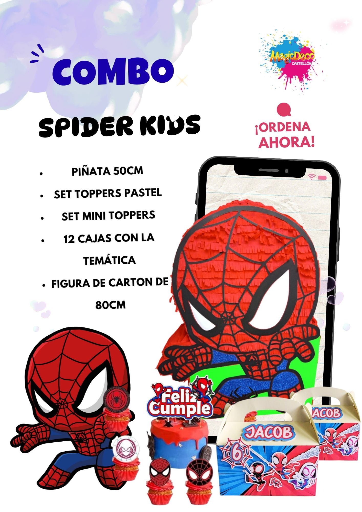 Combo Fiestero Spider Kids