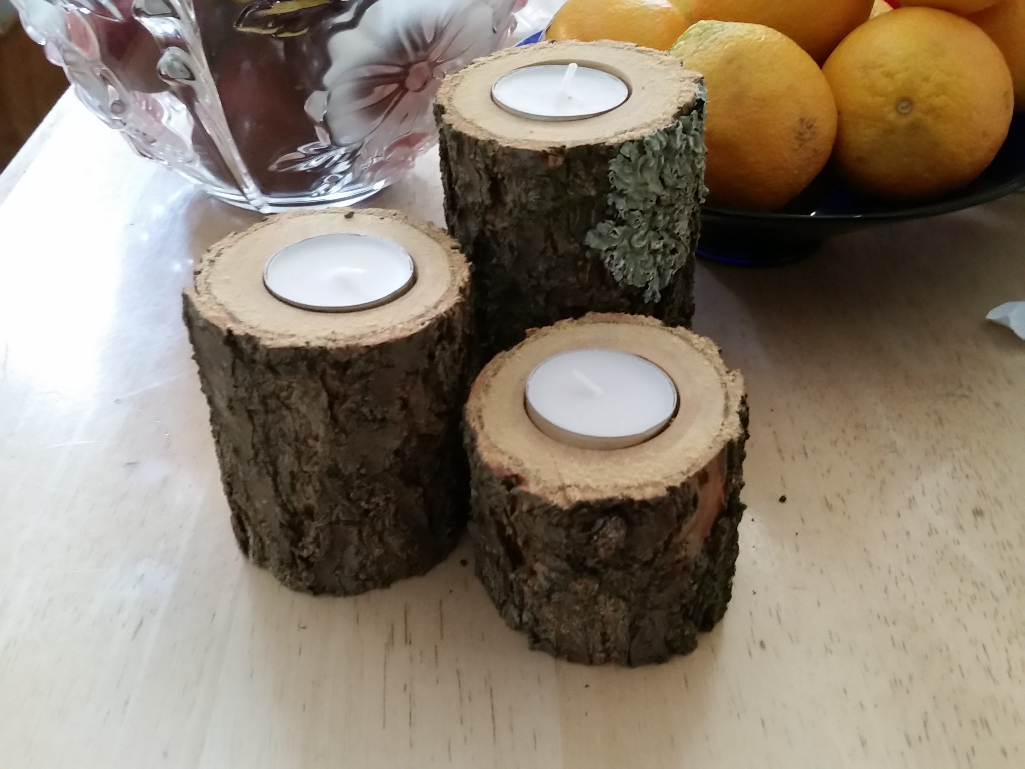 WCH 5 - Rustic Wood Log Tea Light Holders