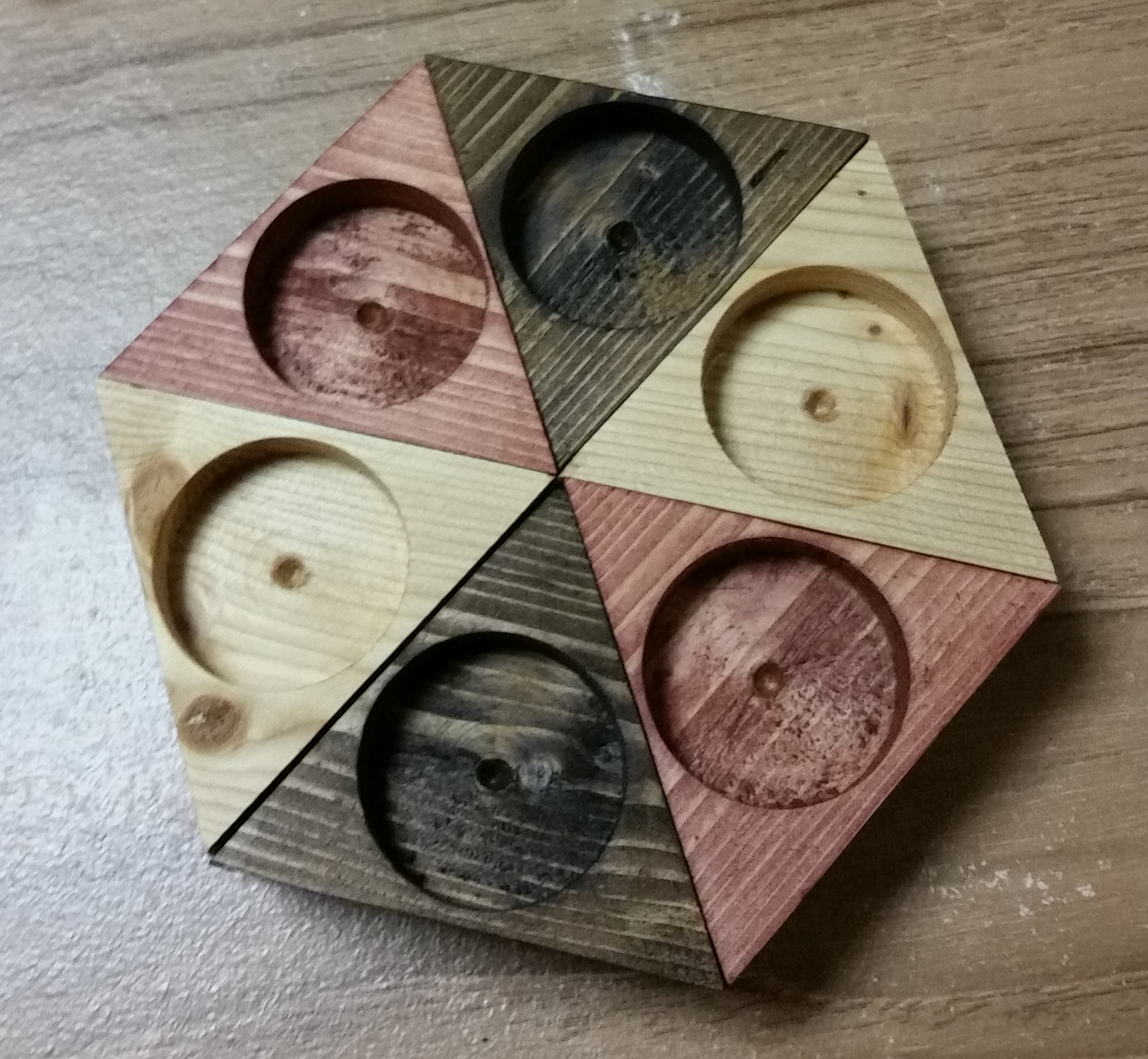WCH 3 - Geometric Wooden Tea Light Holder
