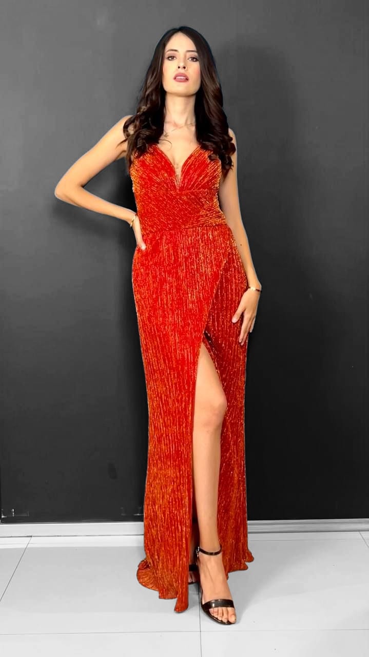 Vestido de noche rojo Sara