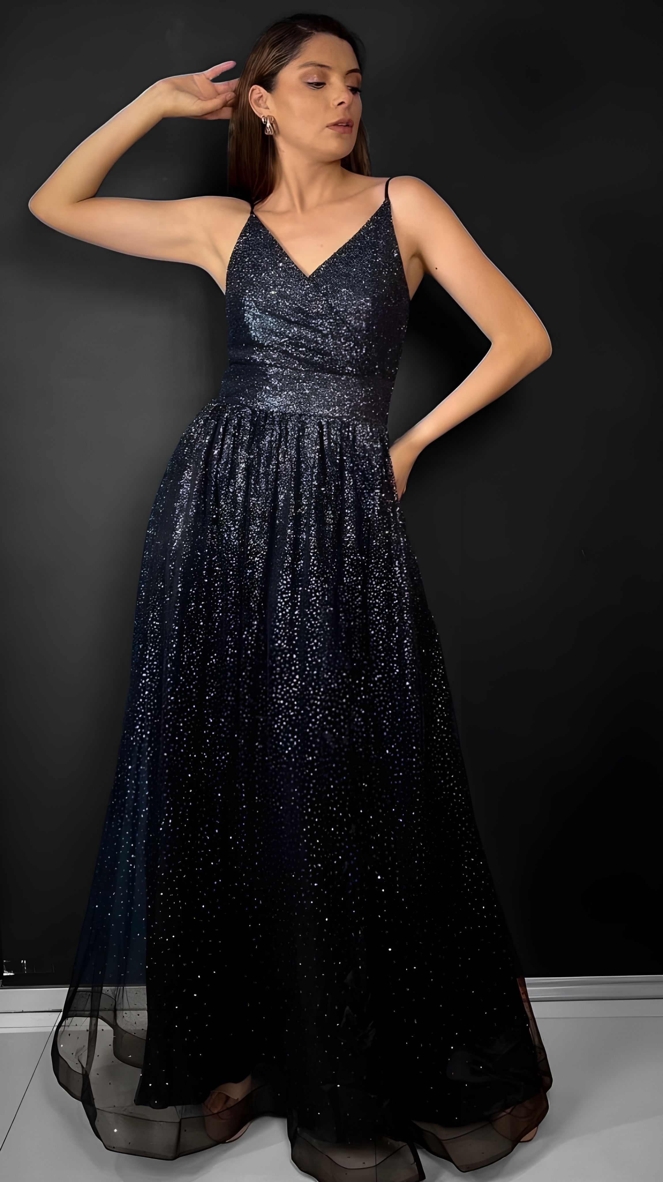 Vestido de noche negro Valentina