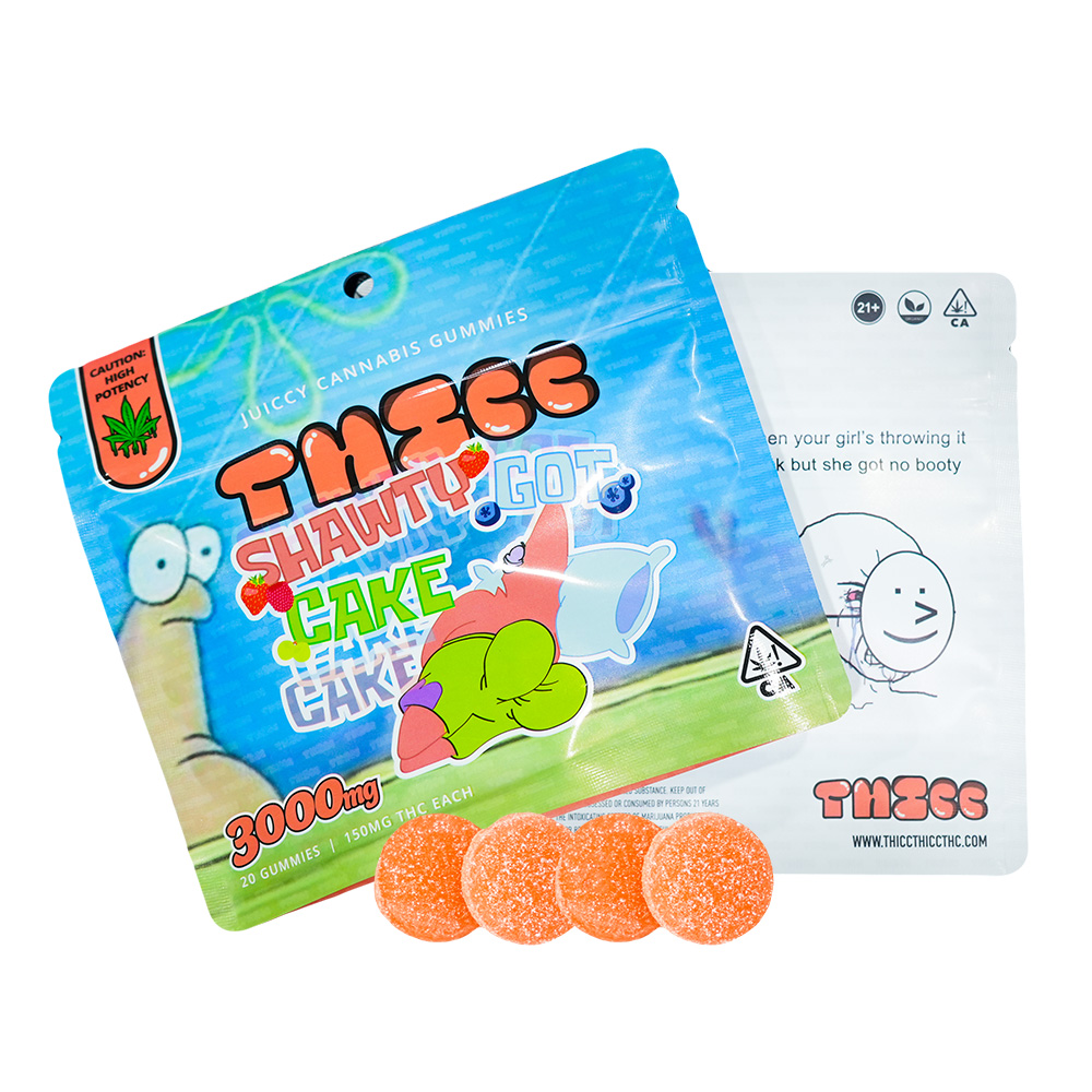 Thicc - Juiccy Cannabis Gummies - Shawty Got Cake - 3000mg