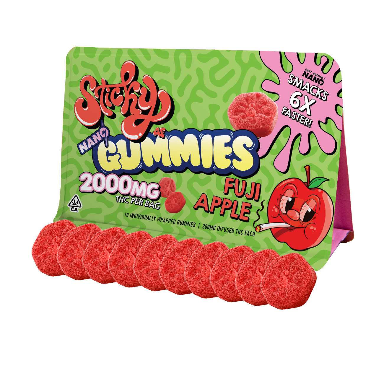 StickyAF - Nano Gummies - 2000mg - Fuiji Apple - Indica