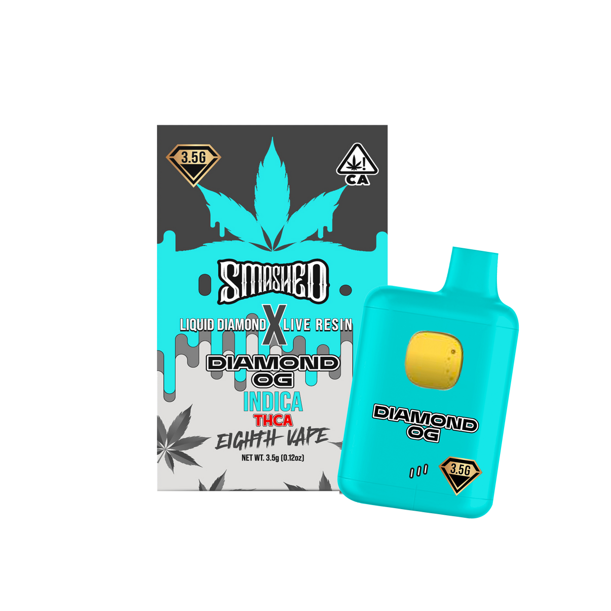 Smashed - Disposable 8th Vape Pen - 3.5 Grams - Diamond OG