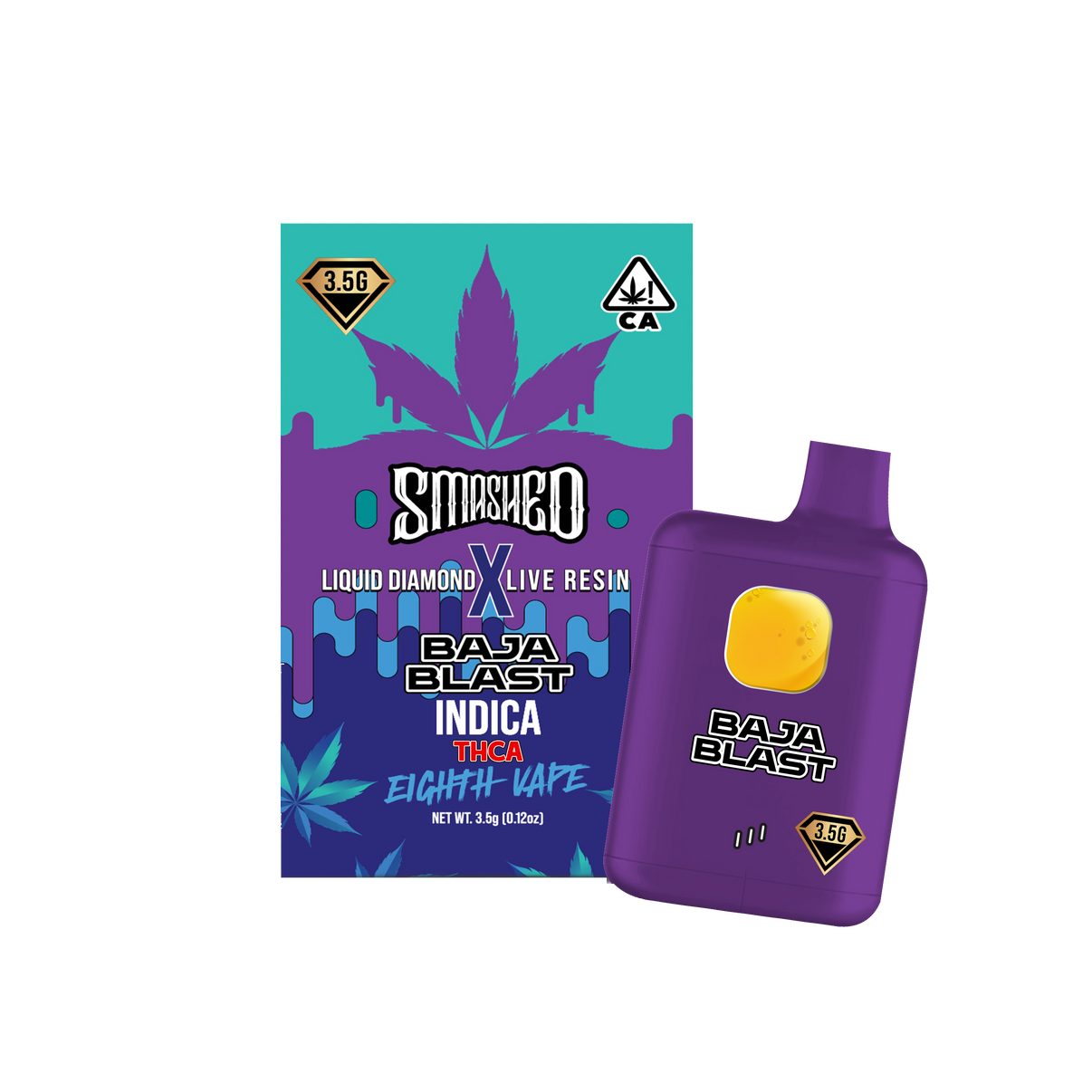 Smashed - Disposable 8th Vape Pen - 3.5 Grams - Baja Blast