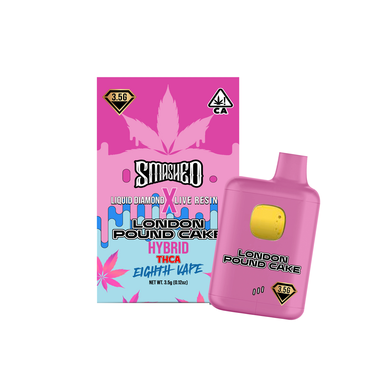 Smashed - Disposable 8th Vape Pen - 3.5 Grams - London Pound Cake