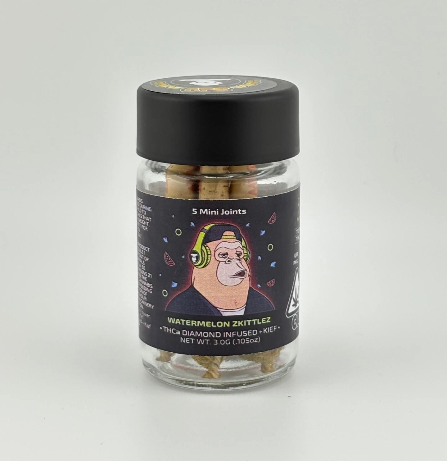 Ape - 5 Mini THCa Diamond Infused Joints Jar - Watermelon Zkittles