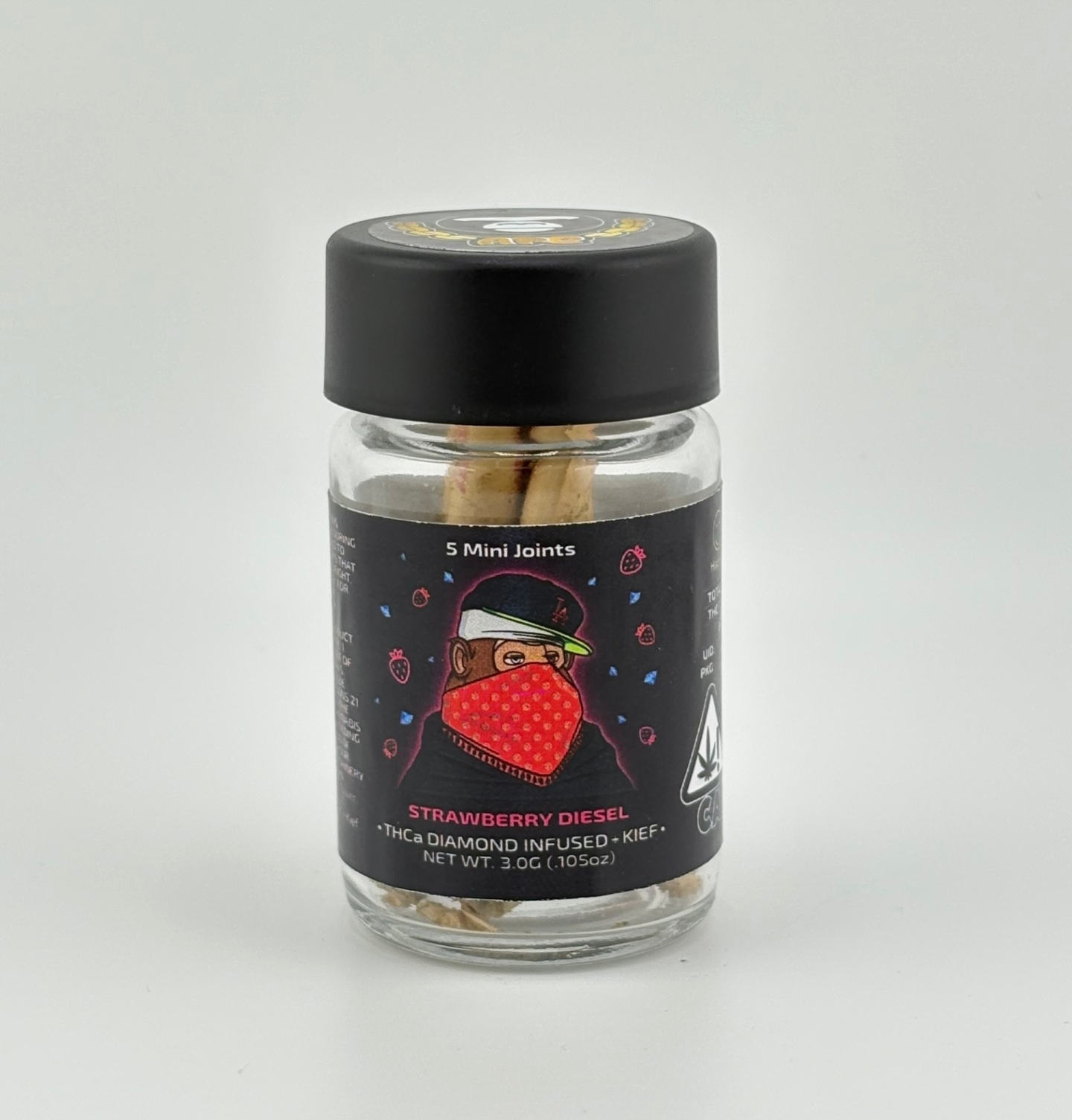 Ape - 5 Mini THCa Diamond Infused Joints Jar - Strawberry Diesel
