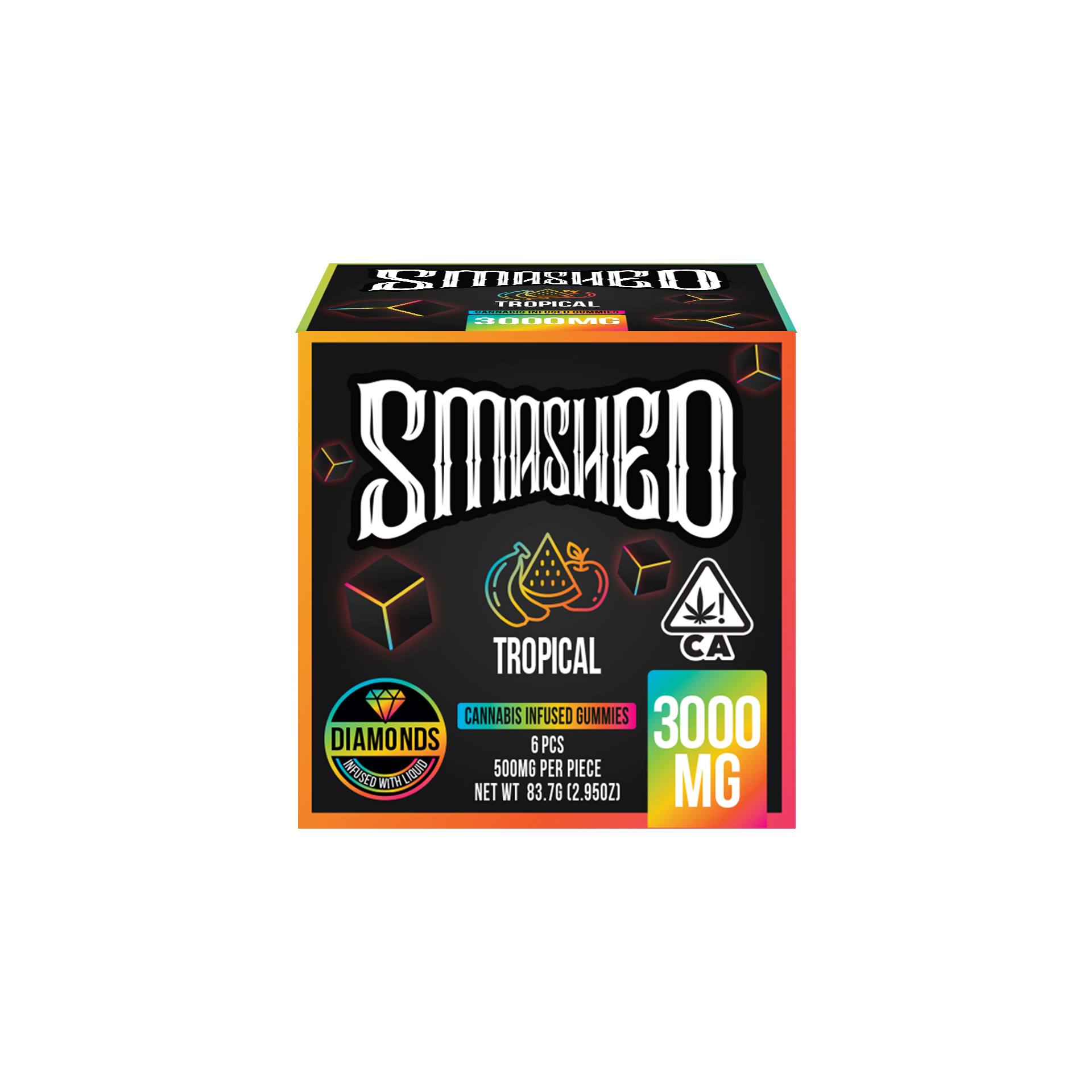 Smashed - Liquid Diamond Infused Gummies - Tropical - 3000 MG