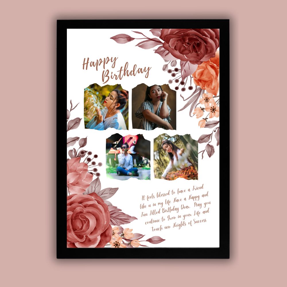 Personalized Floral Birthday Frame