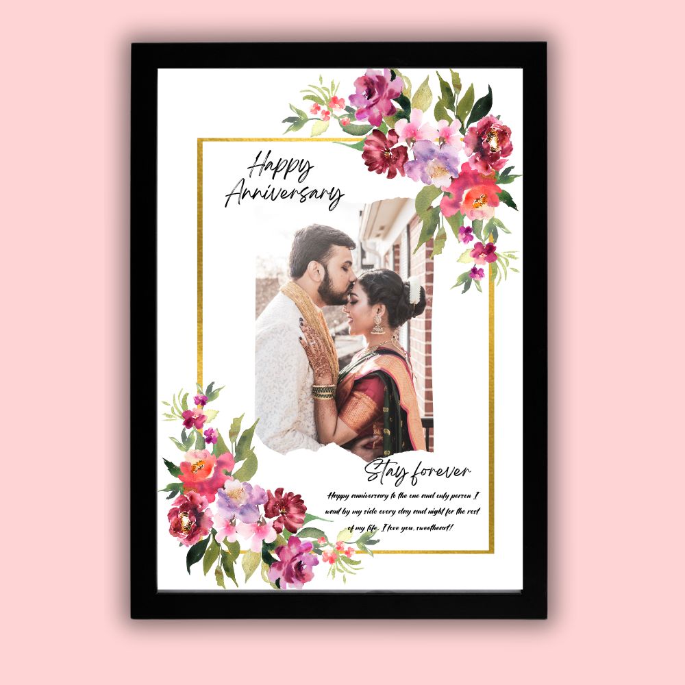 Floral Anniversary Frame