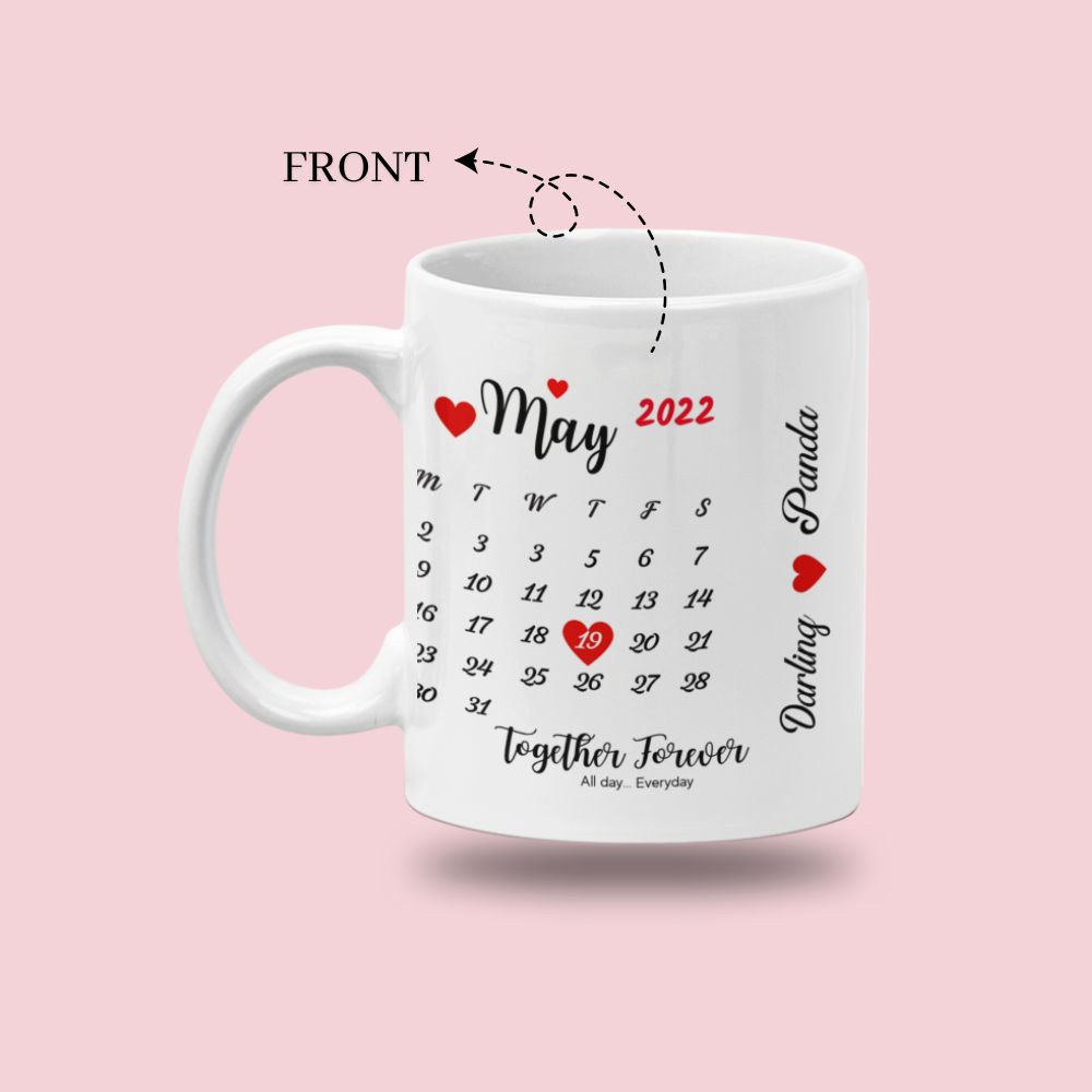 Personalized White Calendar Mug