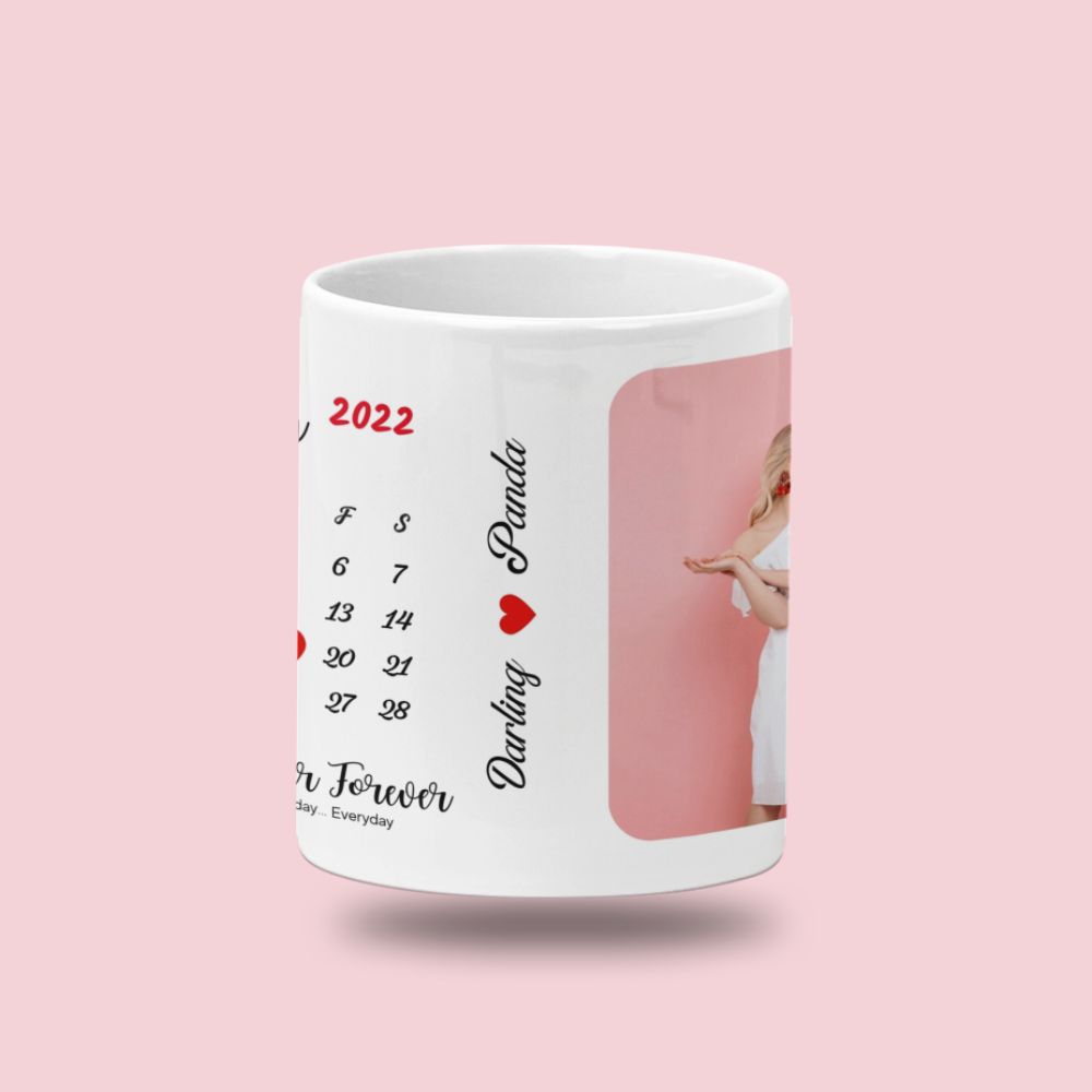 Personalized White Calendar Mug