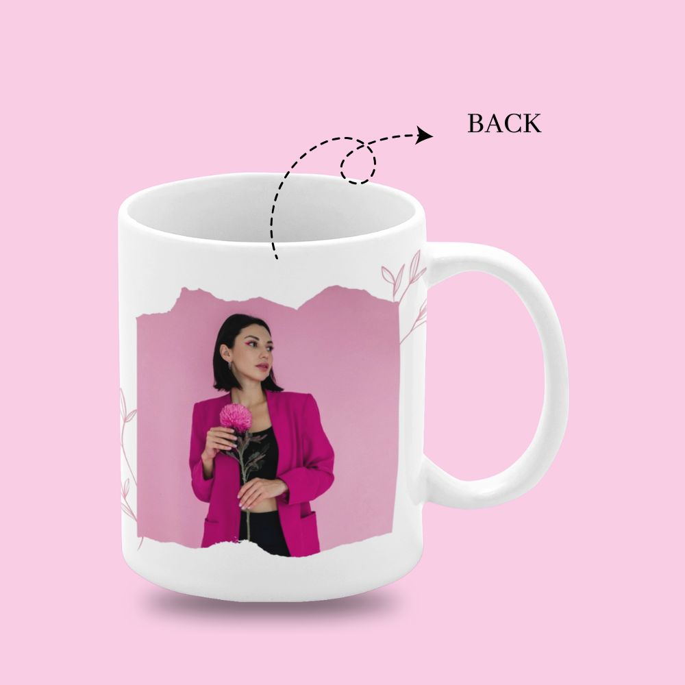 Pink Floral Initial Personalized Mug