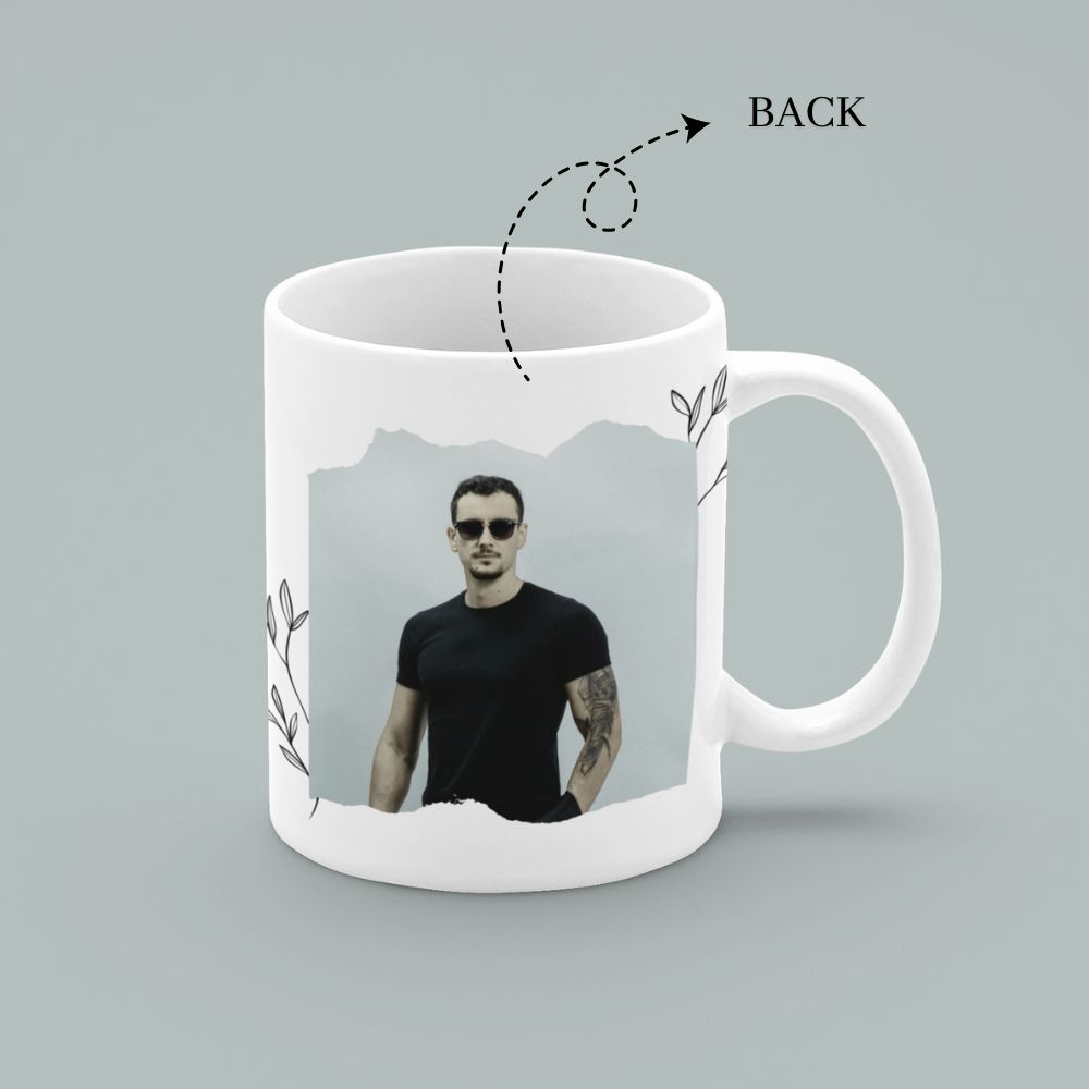 Personalized Black Floral Initial Mug