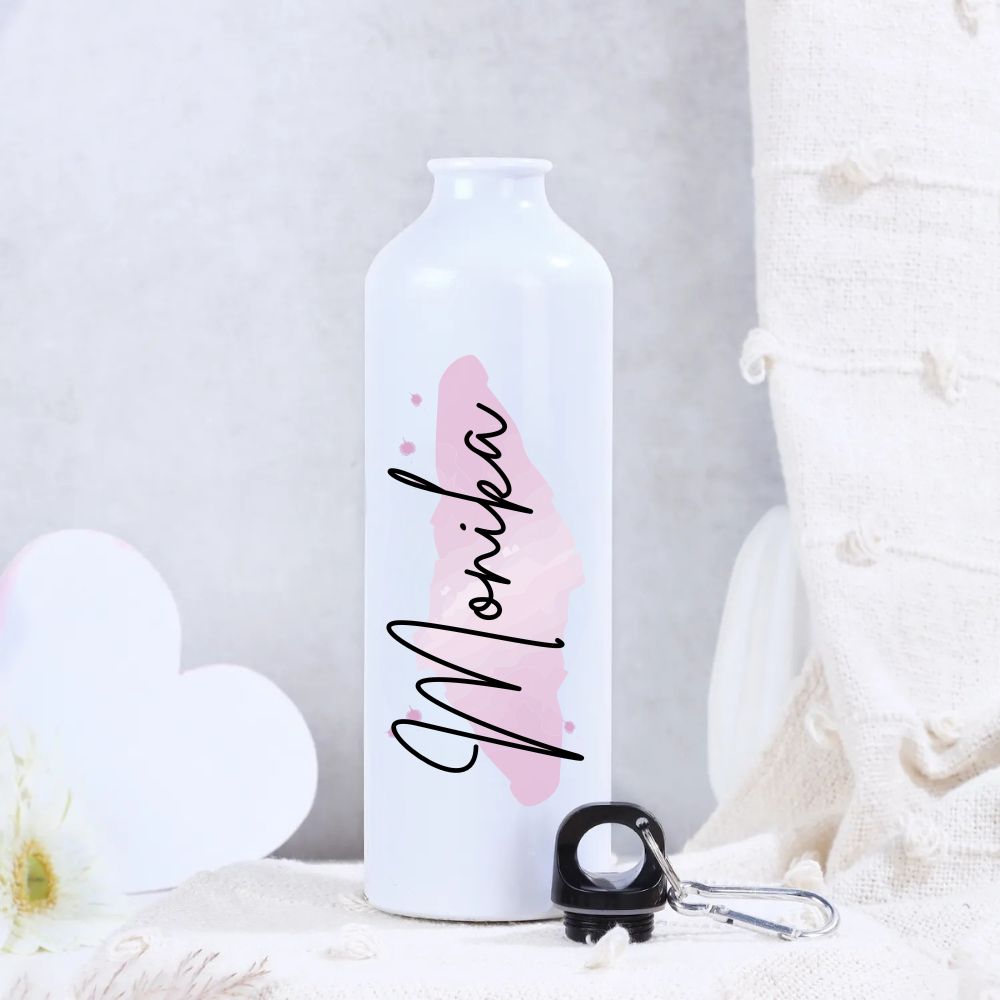 Personalized  Aluminum Pretty Pink Bottle