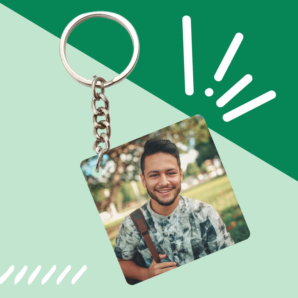 Customized Square Photo Keychain