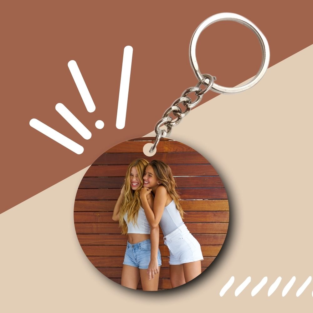 Customized Circle Photo Keychain