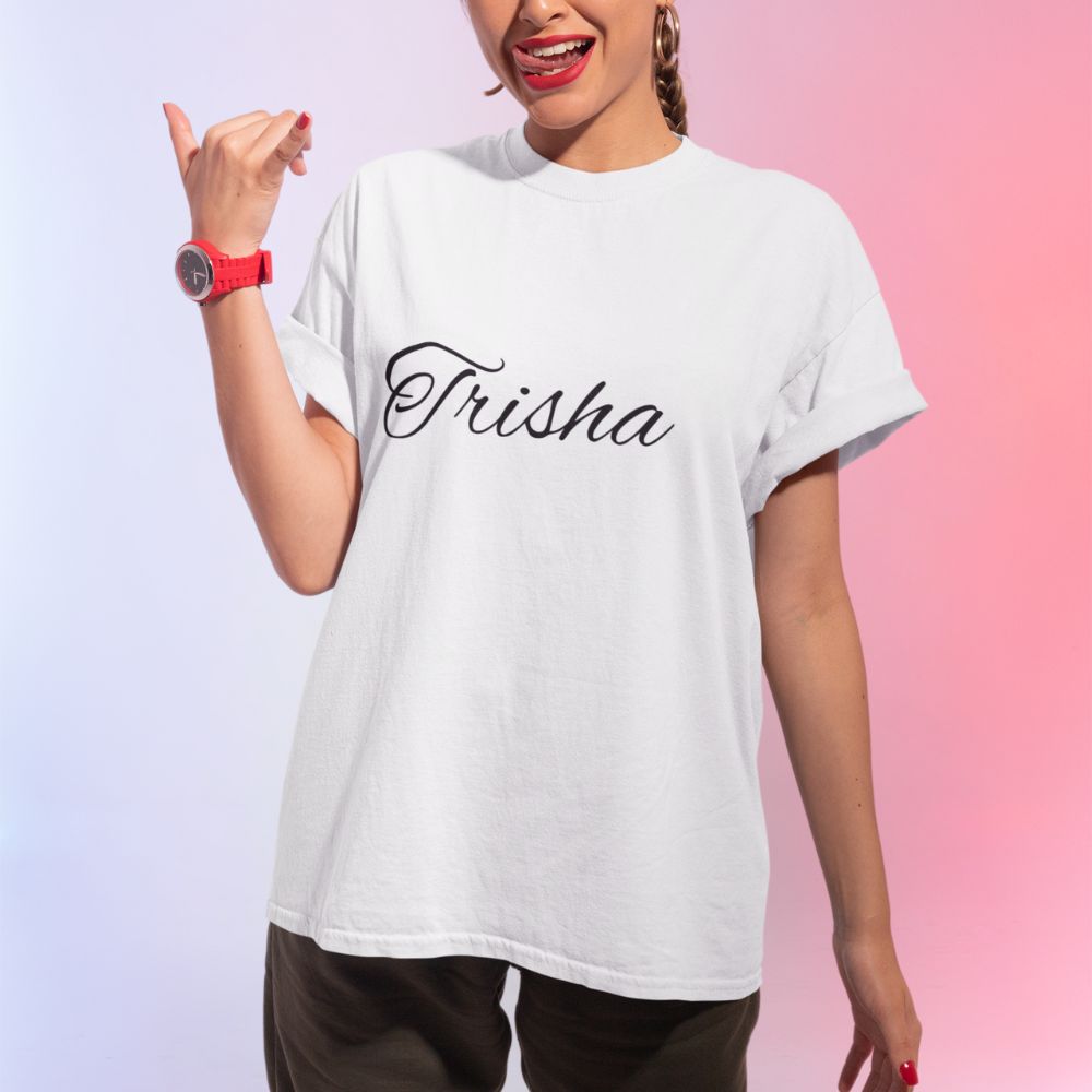 Women's Personalized Name White T-Shirt