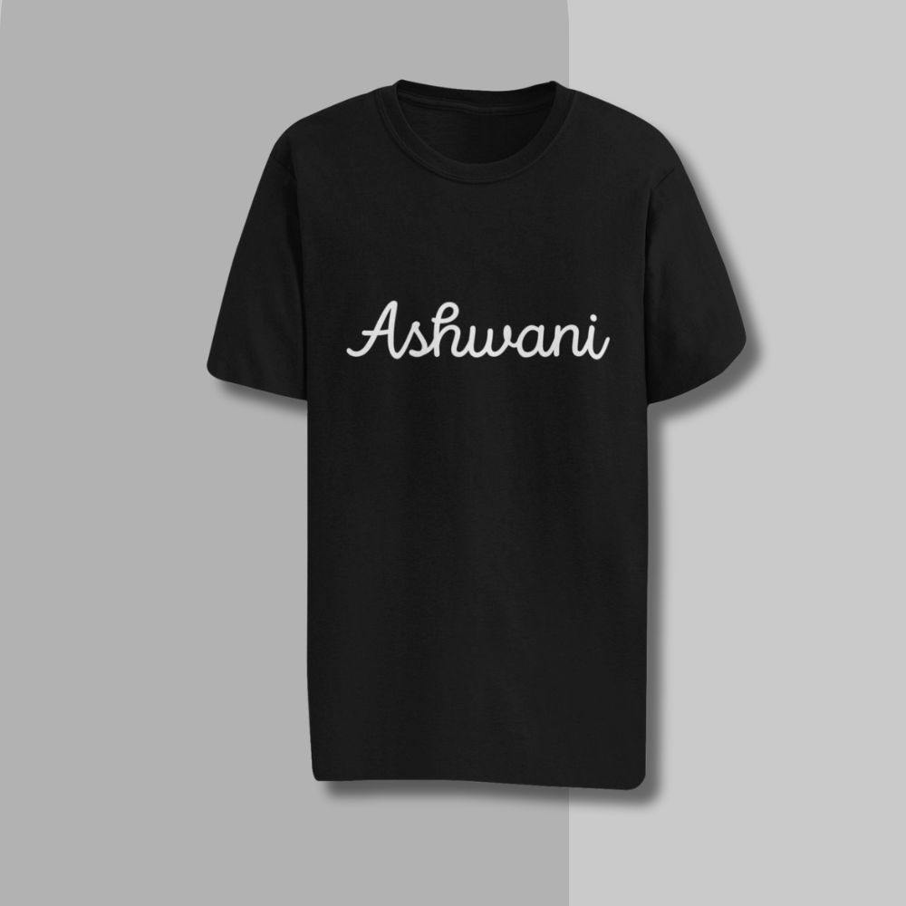 Men's Personalized Name Printed Black T-Shirt 
