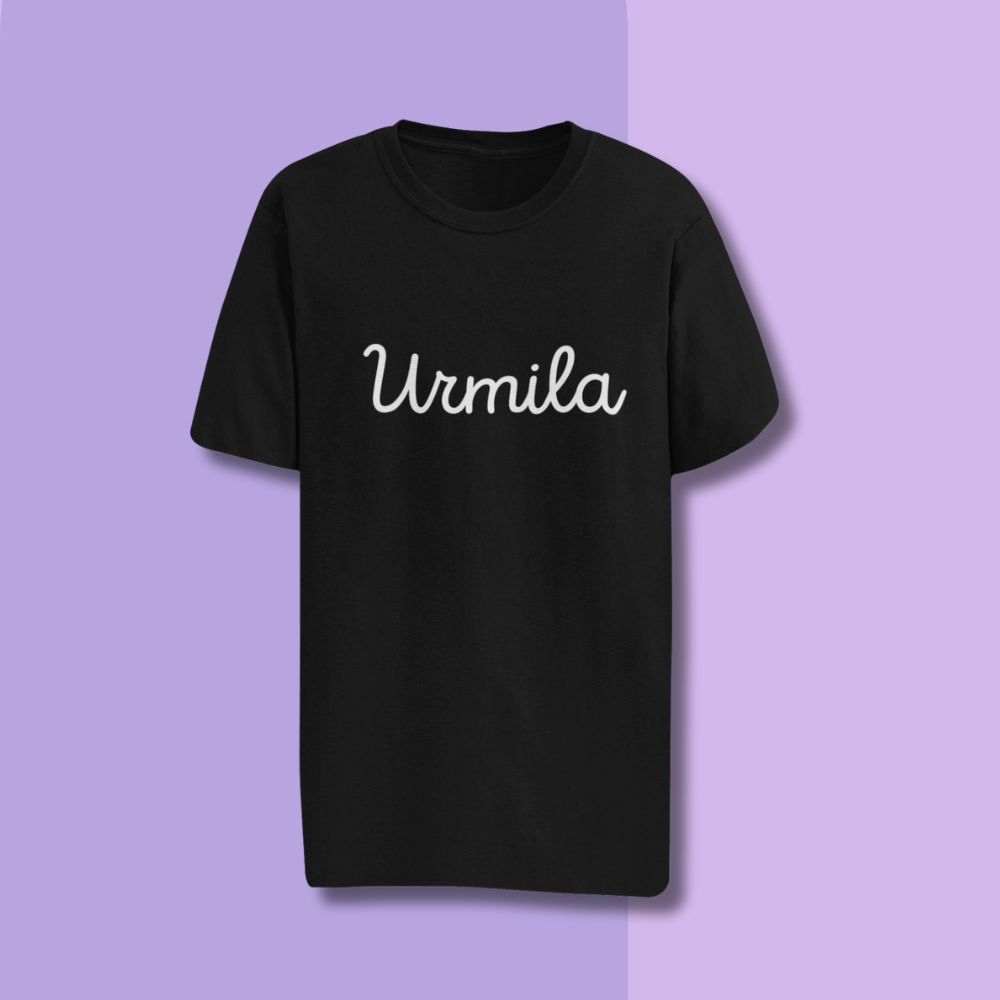 Women's Personalized Name Printed Black T-Shirt 