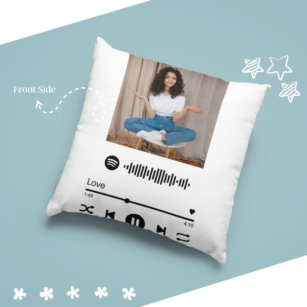 Personalized Musical Plaque Both Side Printed Cushion
