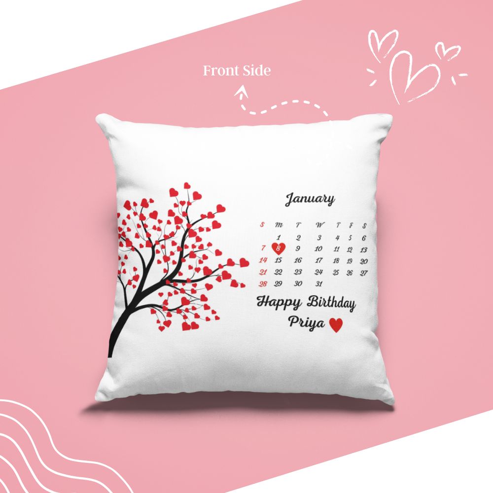 Personalized Calendar Double Sided Printed Cushion