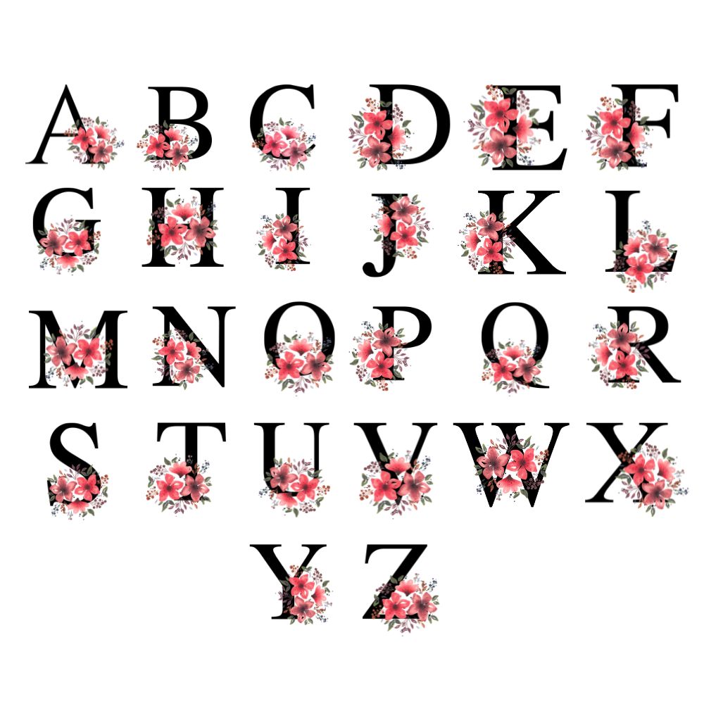 Floral Initial with customized Photo Double sided Printed Pillow