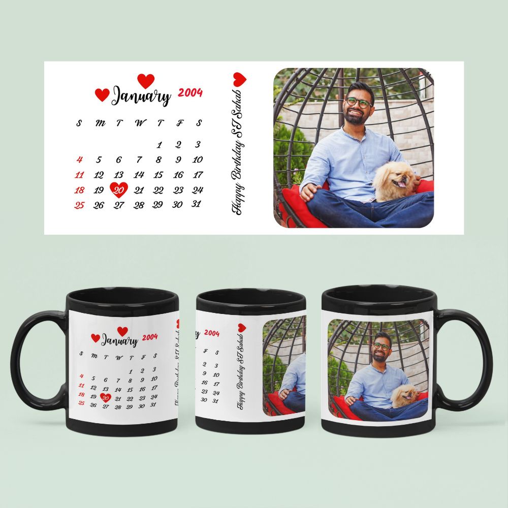 Customized Black Calendar Mugs