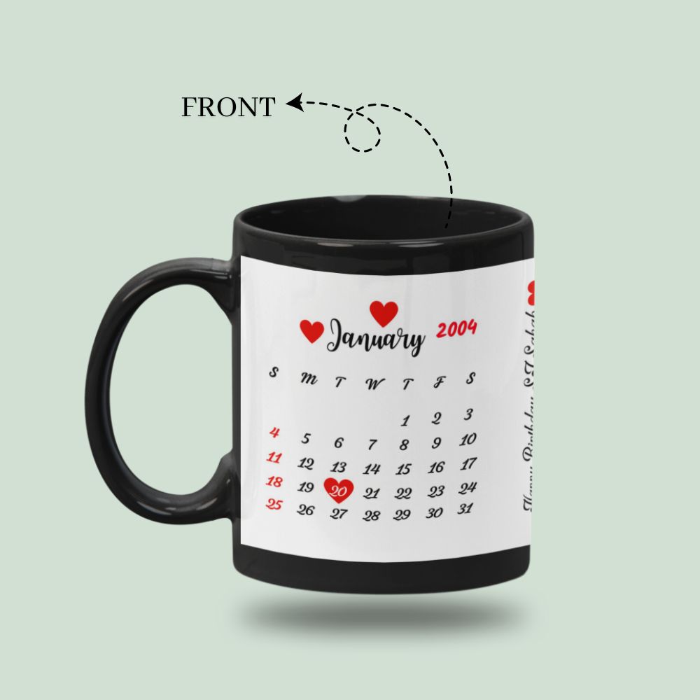 Customized Black Calendar Mugs