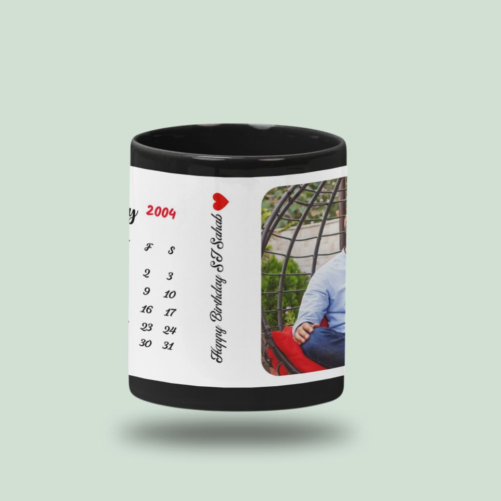 Customized Black Calendar Mugs
