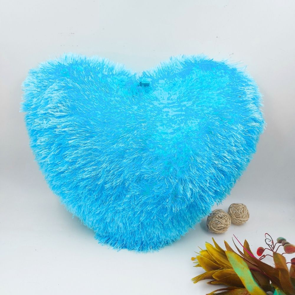 Blue Heart Personalized Fur Cushion