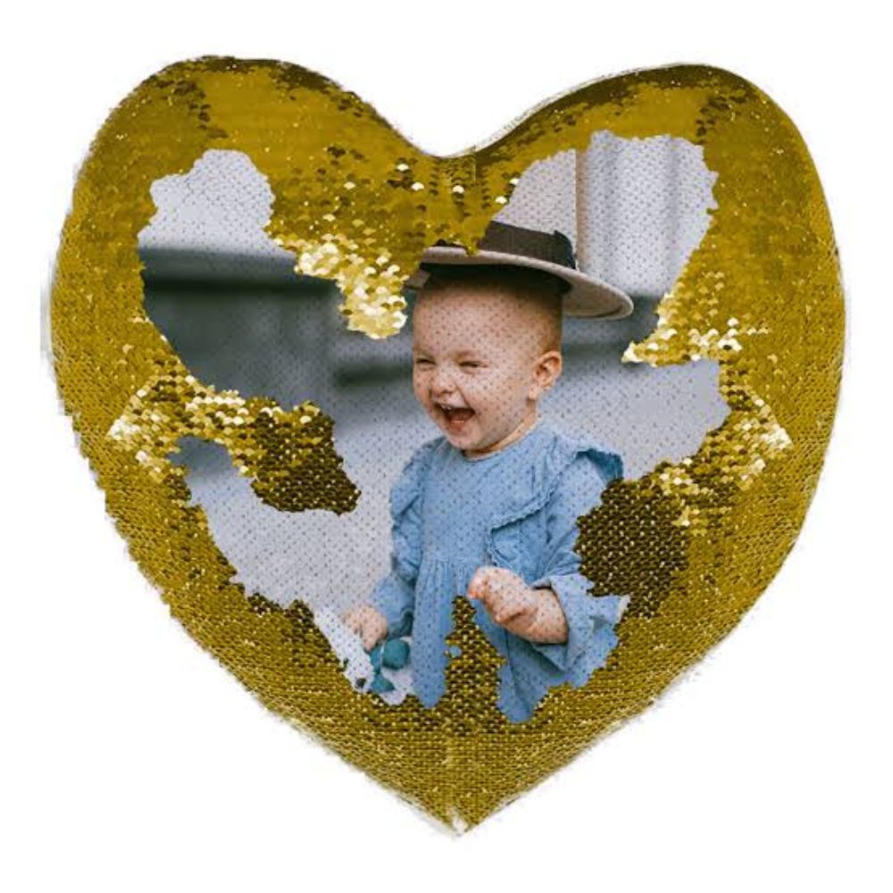 Custom Sequin Magic Heart Pillow