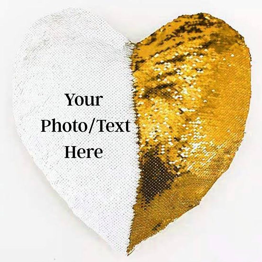 Custom Sequin Magic Heart Pillow