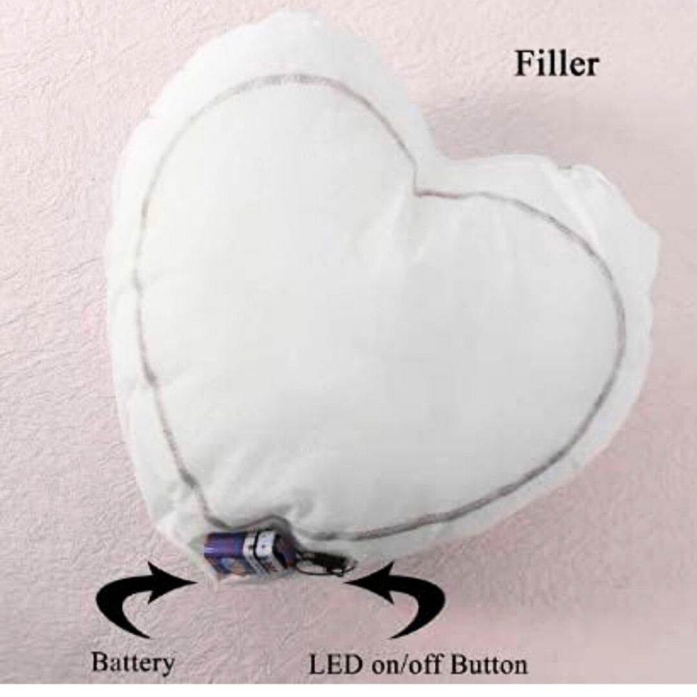 Personalized Heart-shaped LED Photo Cushion
