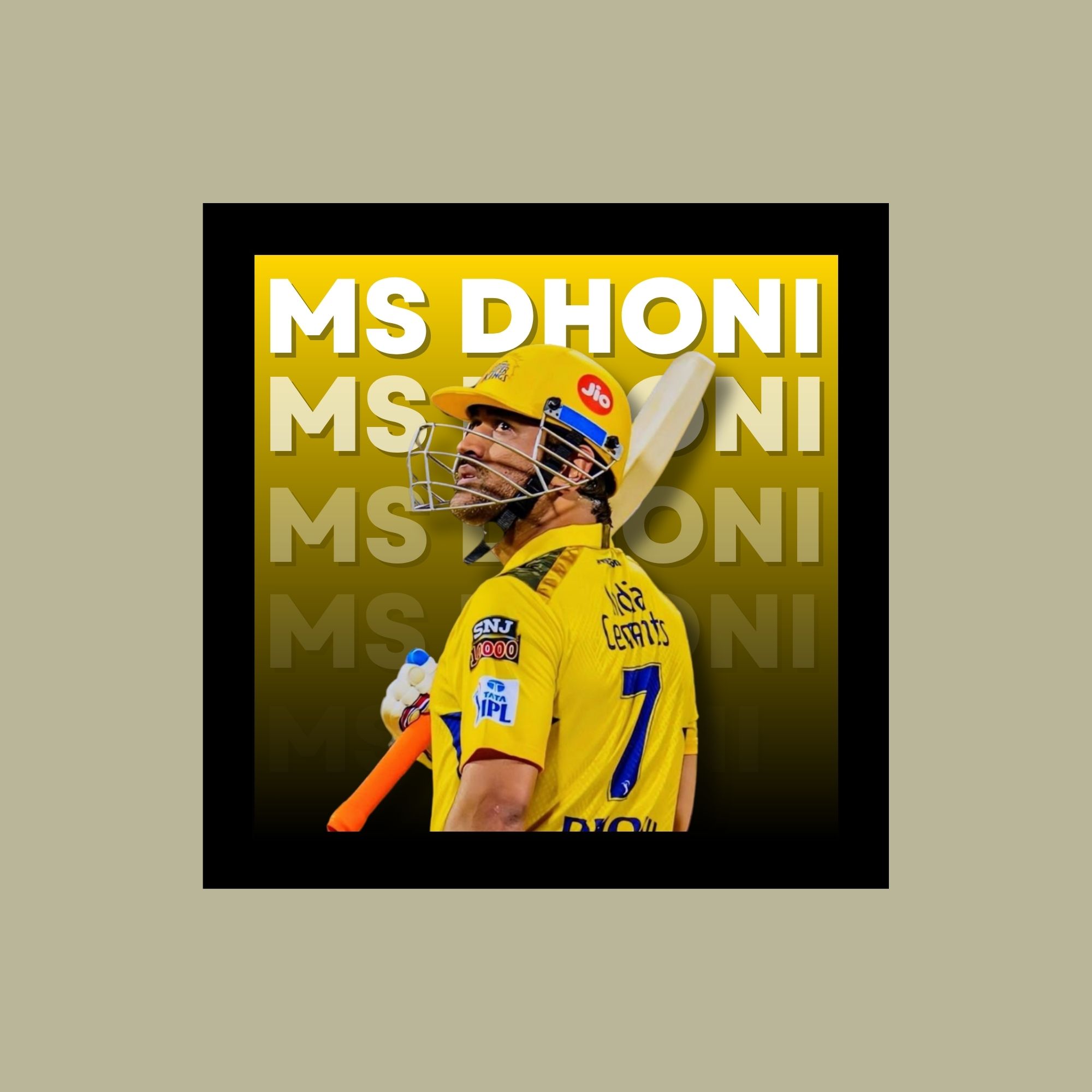 MS Dhoni Frame Art