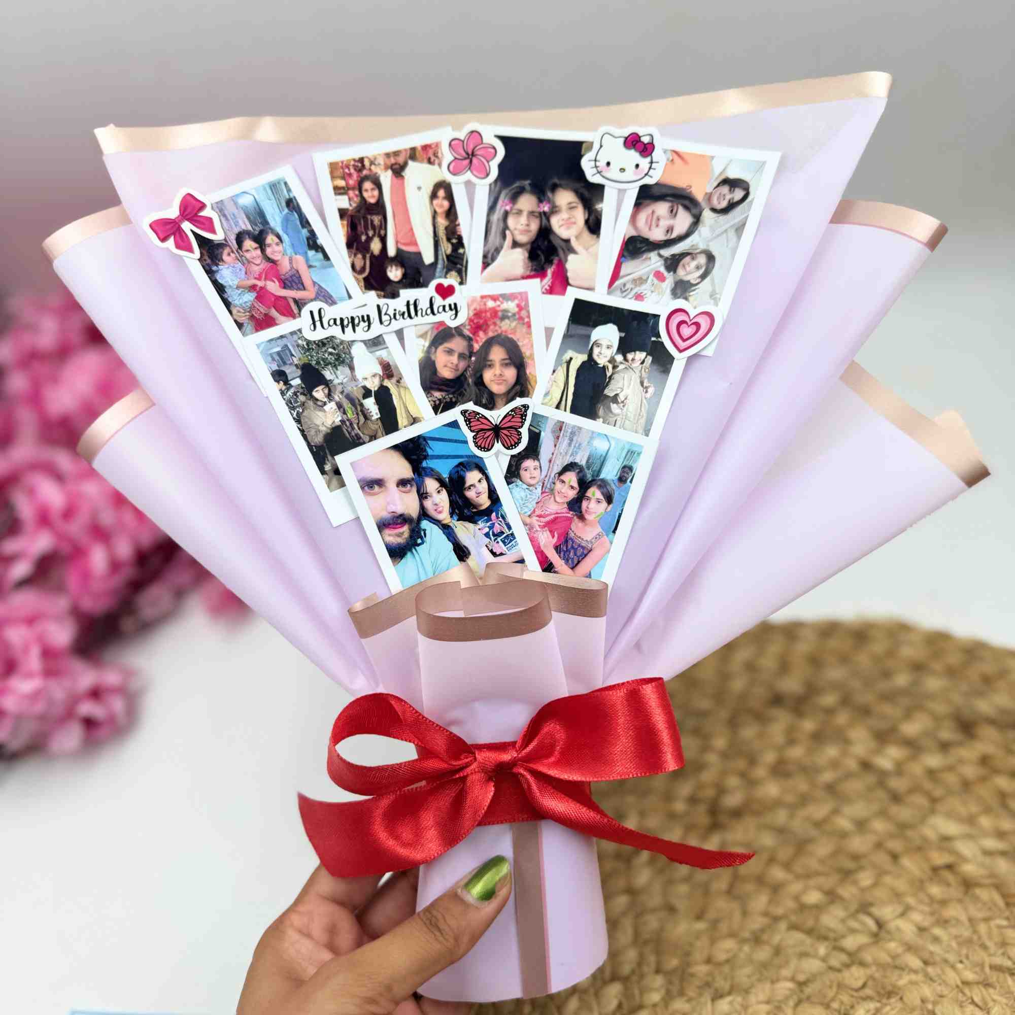 Handmade Photo Bouquet  custom Gift