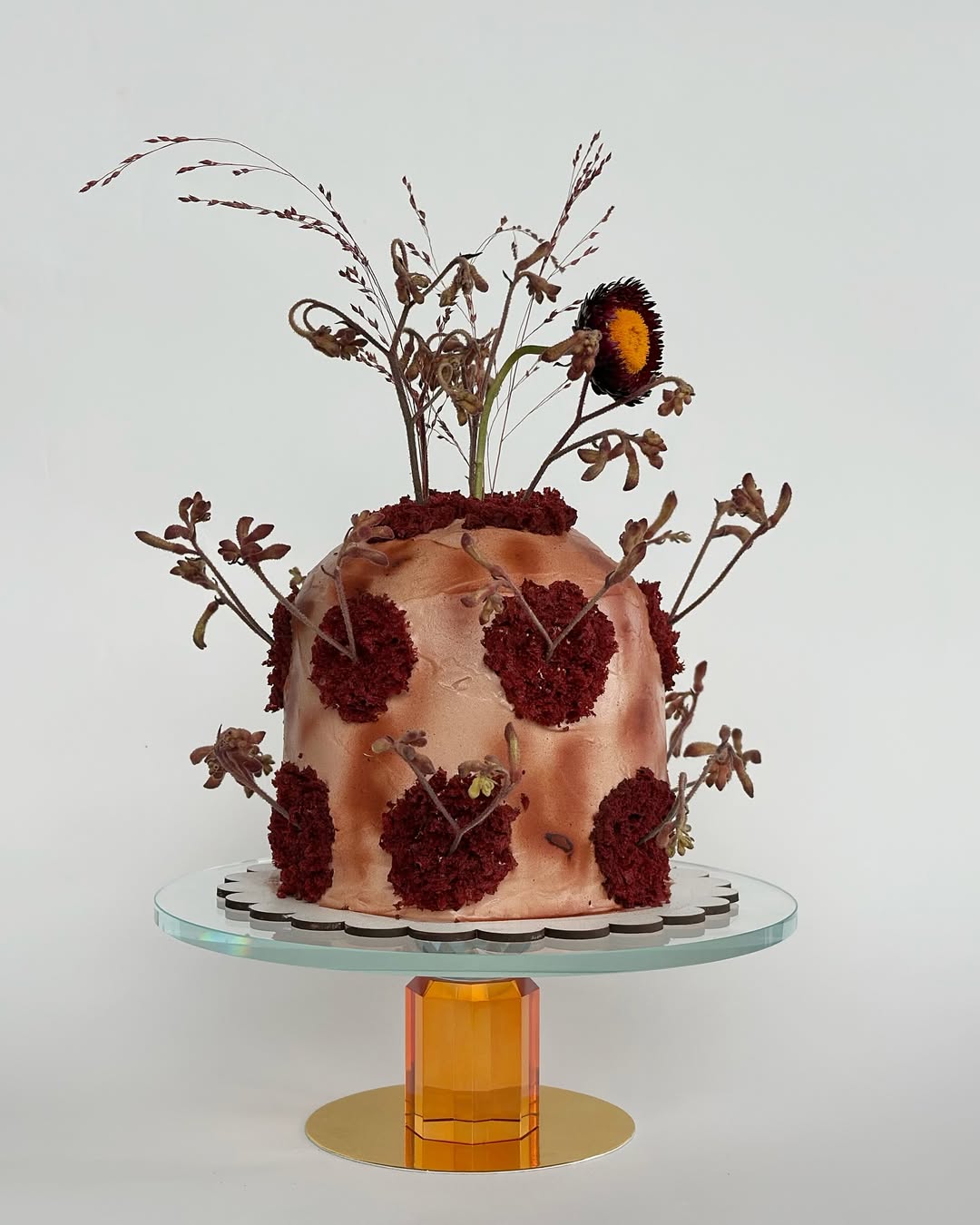 Floral Cake with Edible Moss (Fluffy Dots)