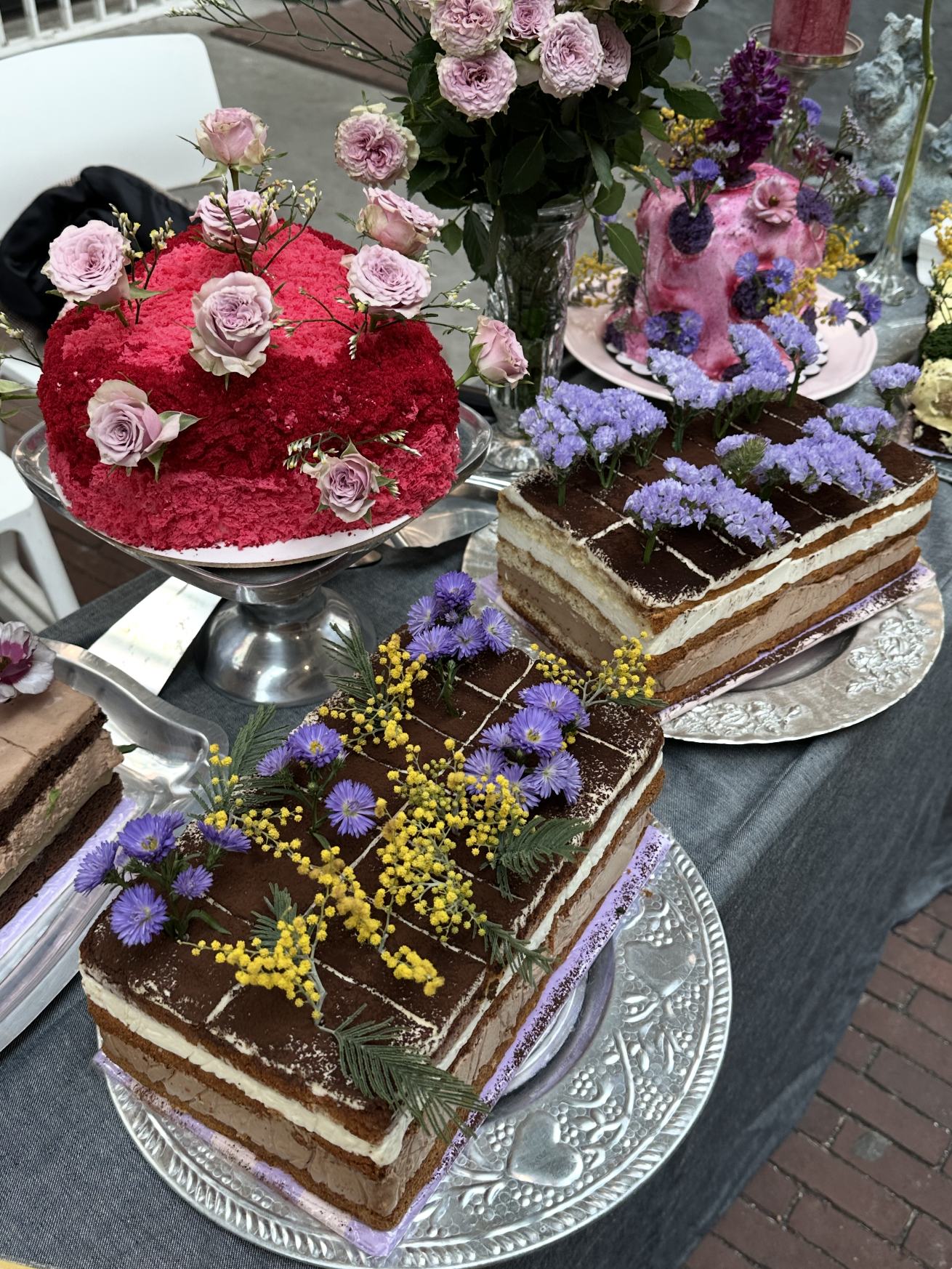 Square Floral Cake