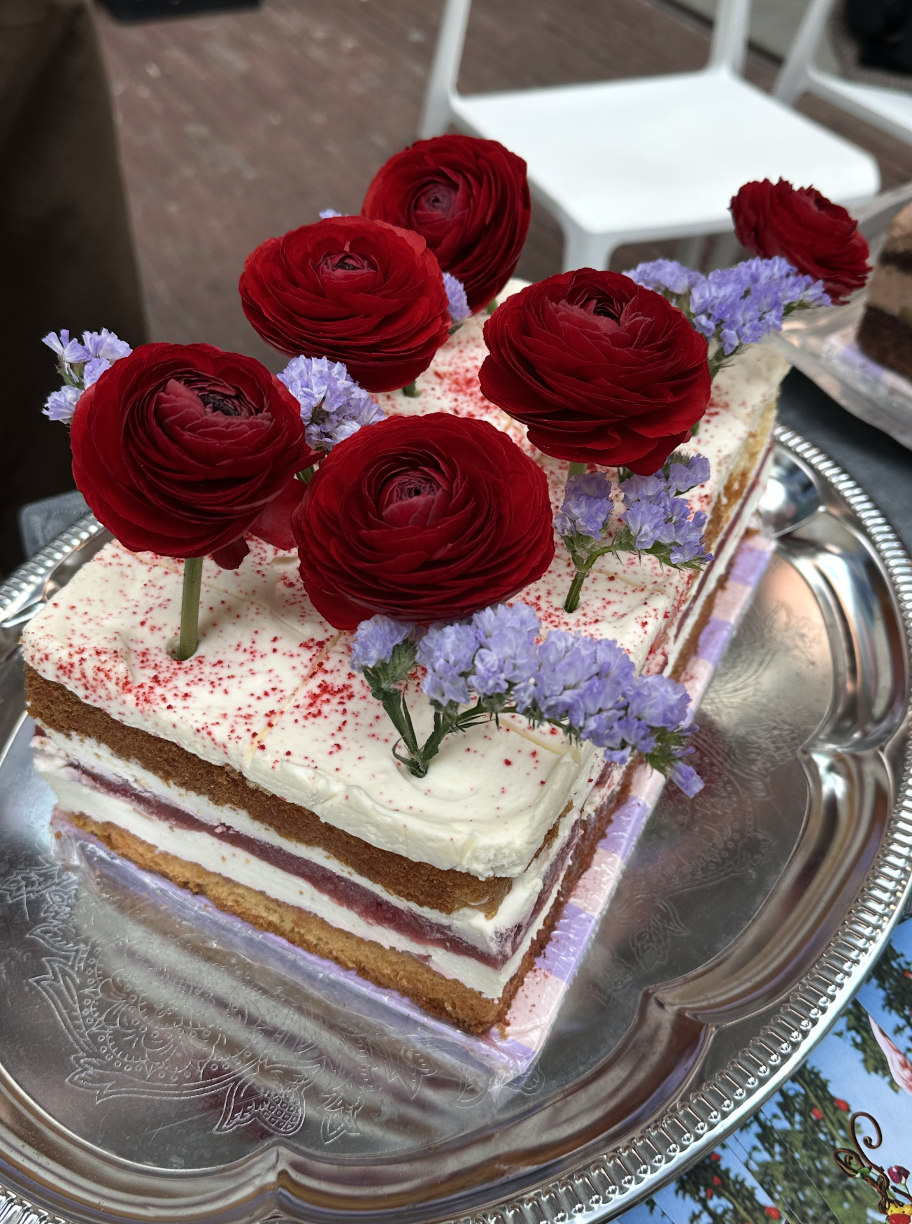 Square Floral Cake