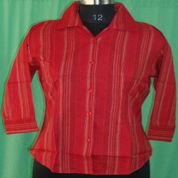 Red Striped Cotton Shirt