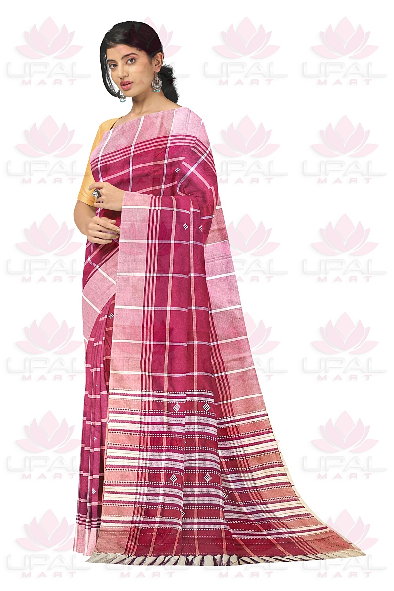 Handwoven Santhal Lumang Fhuta Saree