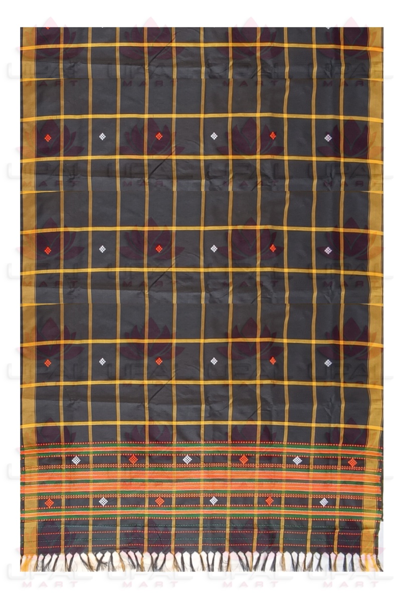 Traditional Black & Golden Checkered Lumang Futa Kacha