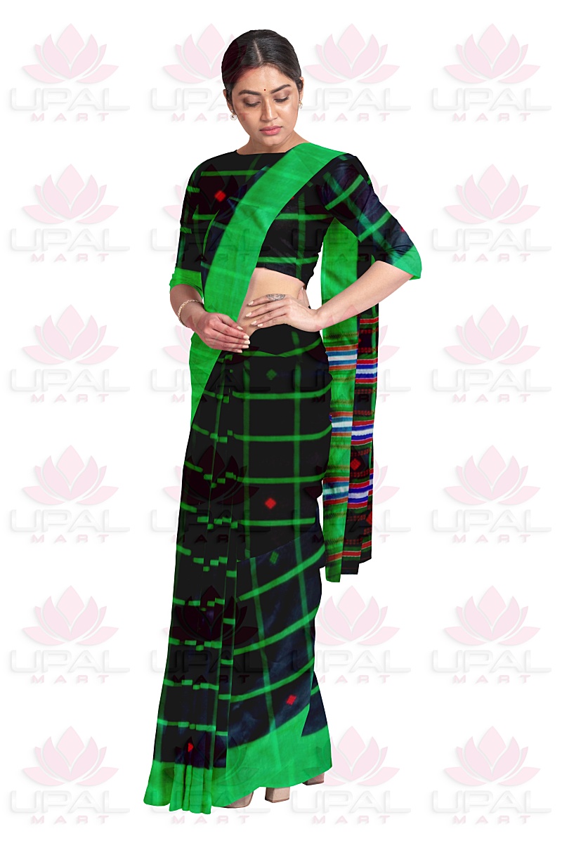 Elegant Green and Black Lumang Futa Saree