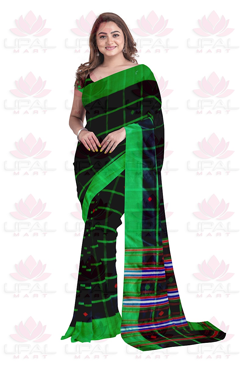 Elegant Green and Black Lumang Futa Saree