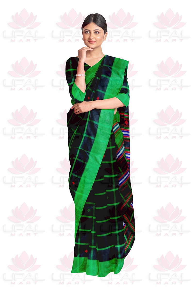 Elegant Green and Black Lumang Futa Saree